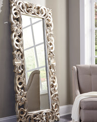 Warmstead Furniture - Ashley Furniture - Lucia Mirror - Floor Mirror / Antique Silver Finish - A8010123