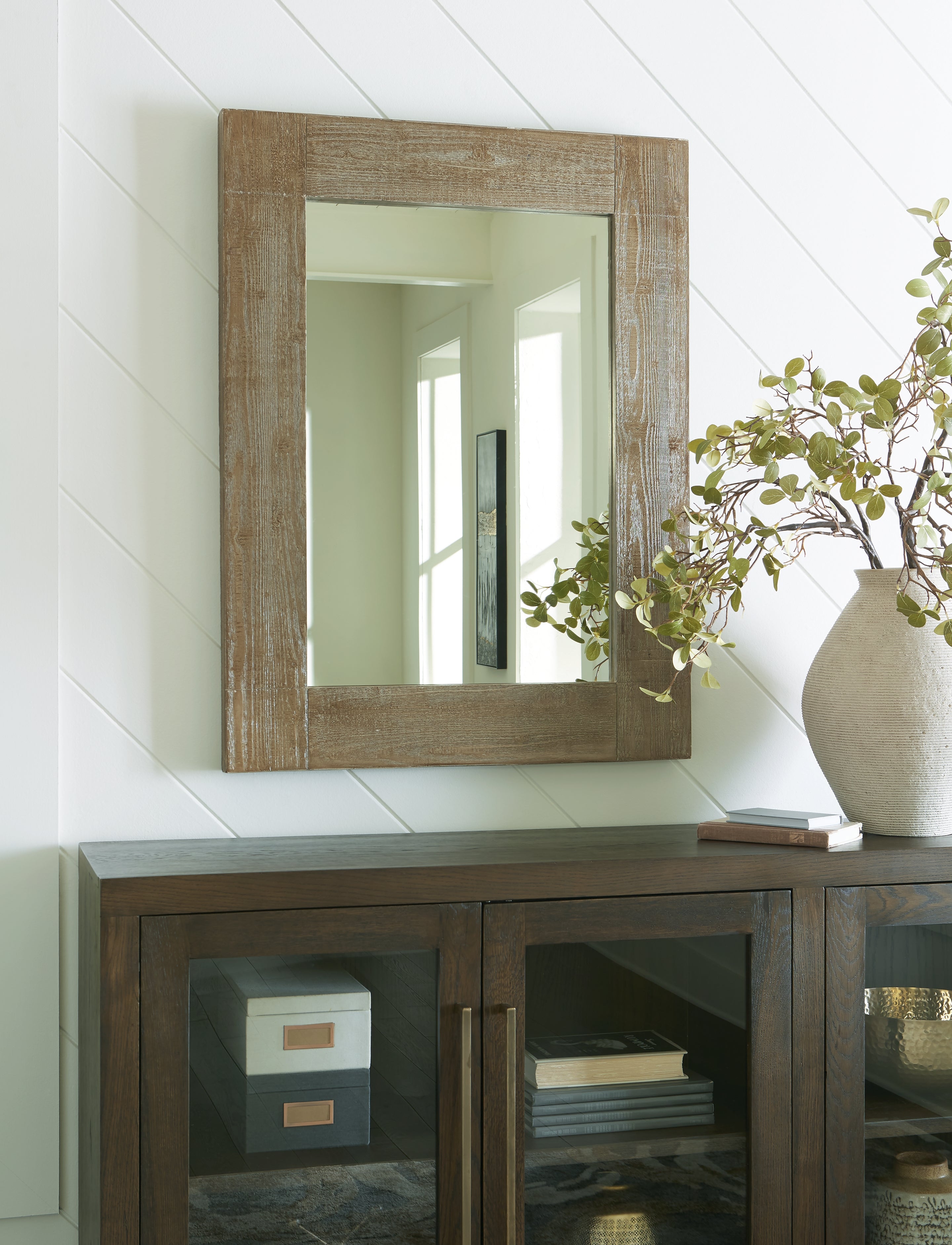 Warmstead Furniture - Ashley Furniture - Waltleigh Mirror - Floor Mirror / Distressed Brown - A8010278