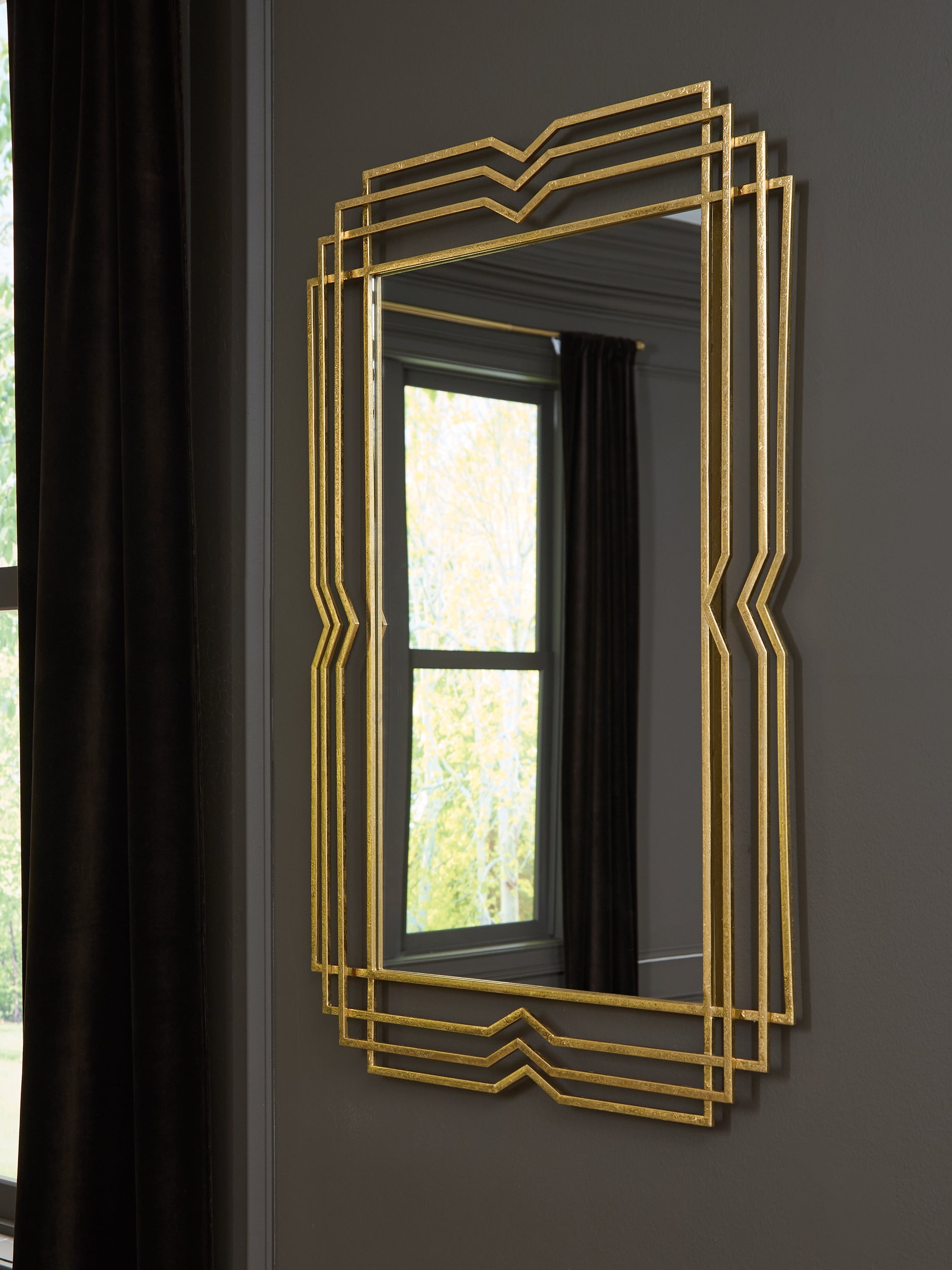 Warmstead Furniture - Ashley Furniture - Claybrook Mirror - Accent Mirror / Gold Finish - A8010349