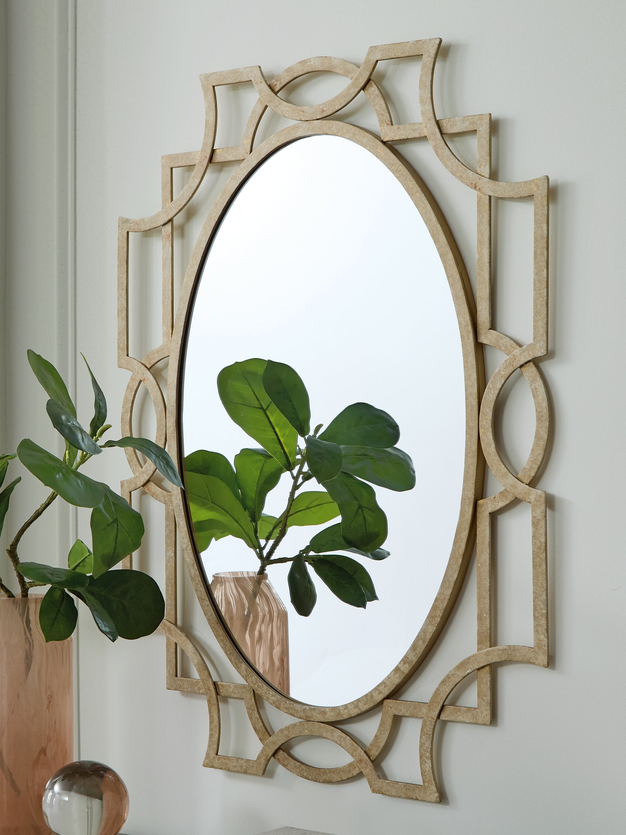 Warmstead Furniture - Ashley Furniture - Fulkmore Mirror - Accent Mirror / Antique Gold Finish - A8010350