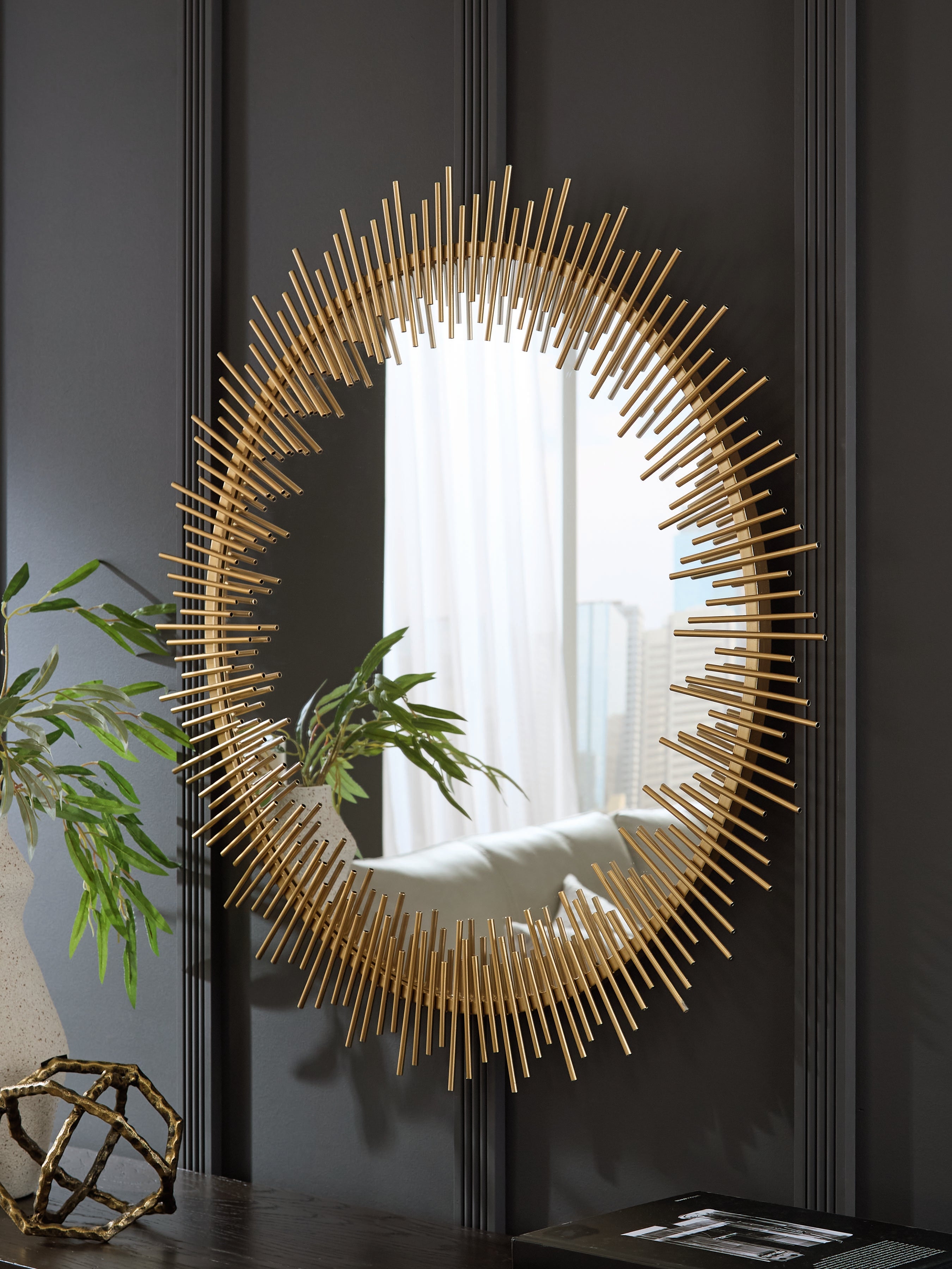 Warmstead Furniture - Ashley Furniture - Wainport Mirror - Accent Mirror / Gold Finish - A8010405