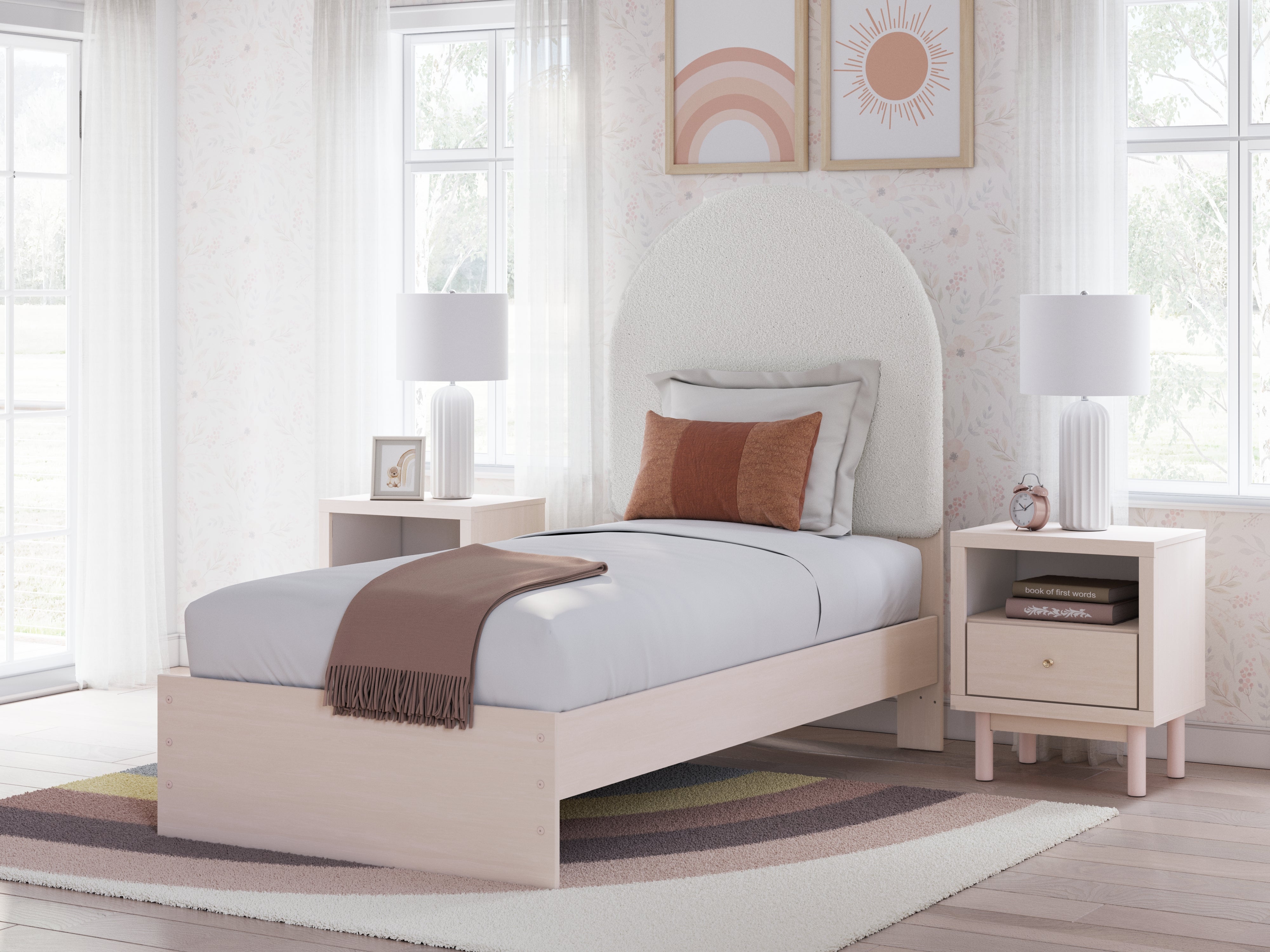Warmstead Furniture - Ashley Furniture - Wistenpine Bedroom - Full Upholstered Panel Bed with Storage / Blush - B1323B15