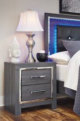 Warmstead Furniture - Ashley Furniture - Lodanna Bedroom - Full Panel Bed with 2 Storage Drawers / Gray - B214B5