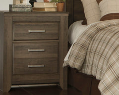 Warmstead Furniture - Ashley Furniture - Juararo Bedroom - Two Drawer Night Stand / Dark Brown - B251-92