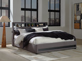 Warmstead Furniture - Ashley Furniture - Verishaw Bedroom - King Upholstered Bed / Gray - PCB2721B21