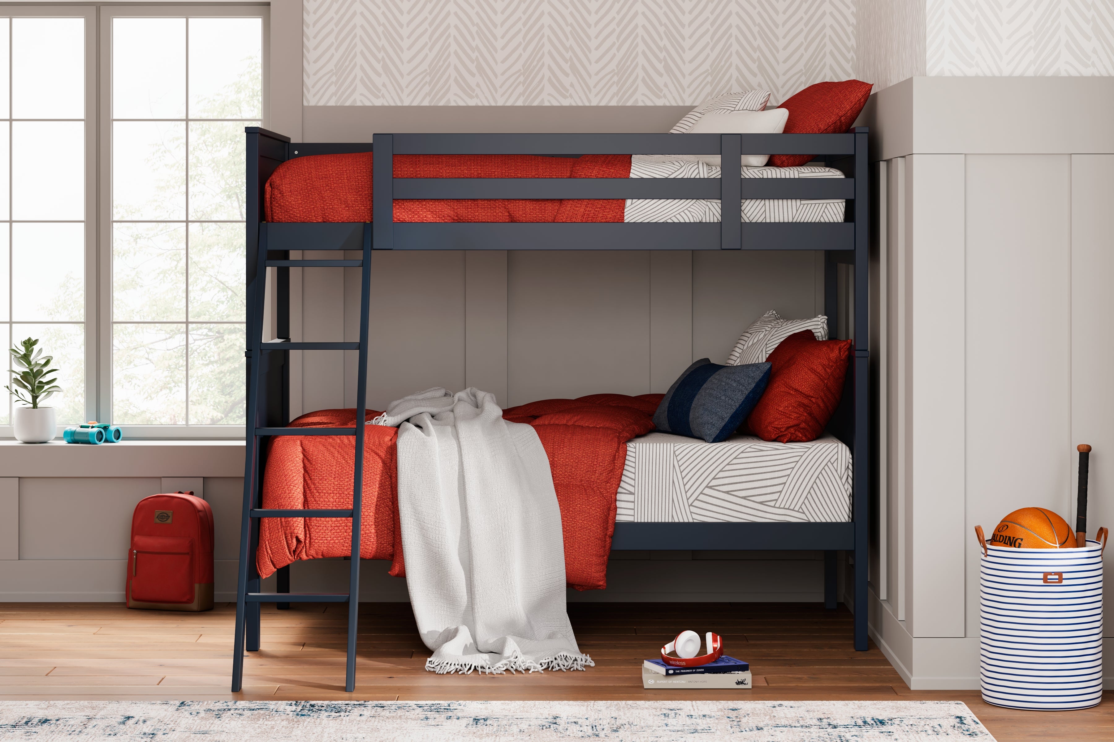 Warmstead Furniture - Ashley Furniture - Nextonfort Bedroom - Twin over Twin Bunk Bed / Black - B396B7