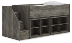 Frandern Twin Loft Bed with Bookcase Storage