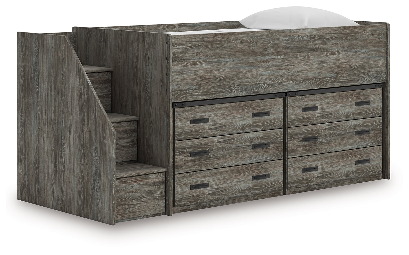 Warmstead Furniture - Ashley Furniture - Frandern Twin Loft Bed with Drawer Storage - Twin Loft Bed with Drawer Storage / Warm Gray - B4480B26