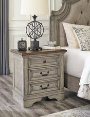 Warmstead Furniture - Ashley Furniture - Lodenbay Bedroom - Three Drawer Night Stand / Antique Gray/Brown - B751-93