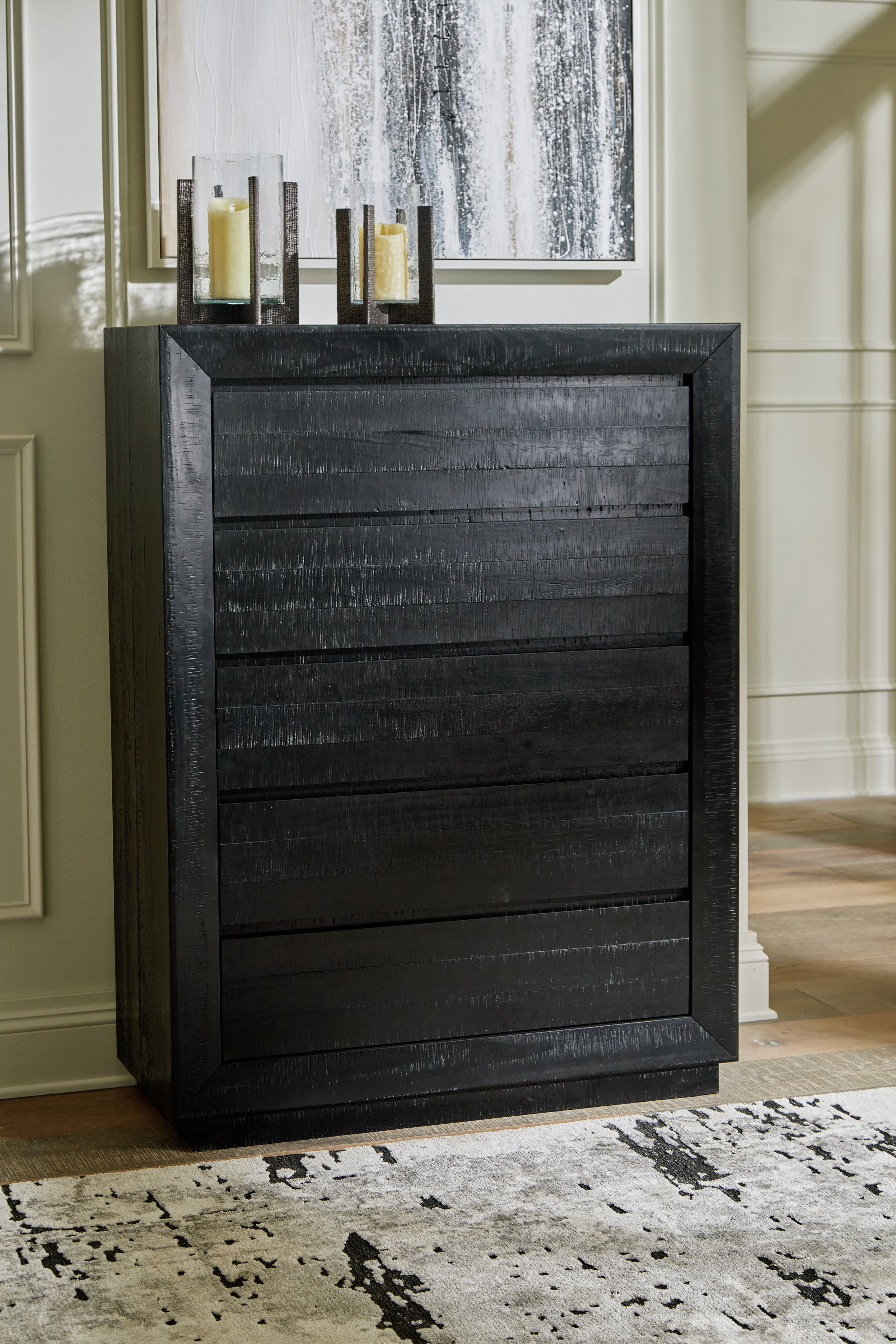 Warmstead Furniture - Ashley Furniture - Londer Bedroom - Dresser and Mirror / Black - B768B1