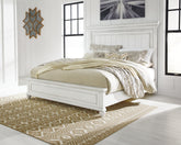 Warmstead Furniture - Ashley Furniture - Kanwyn Bedroom - California King Panel Bed with Storage Bench / Whitewash - B777B12