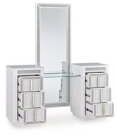 Warmstead Furniture - Ashley Furniture - Chalanna Vanity with Mirror - Vanity with Mirror / White - B822B7