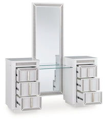 Warmstead Furniture - Ashley Furniture - Chalanna Vanity with Mirror - Vanity with Mirror / White - B822B7