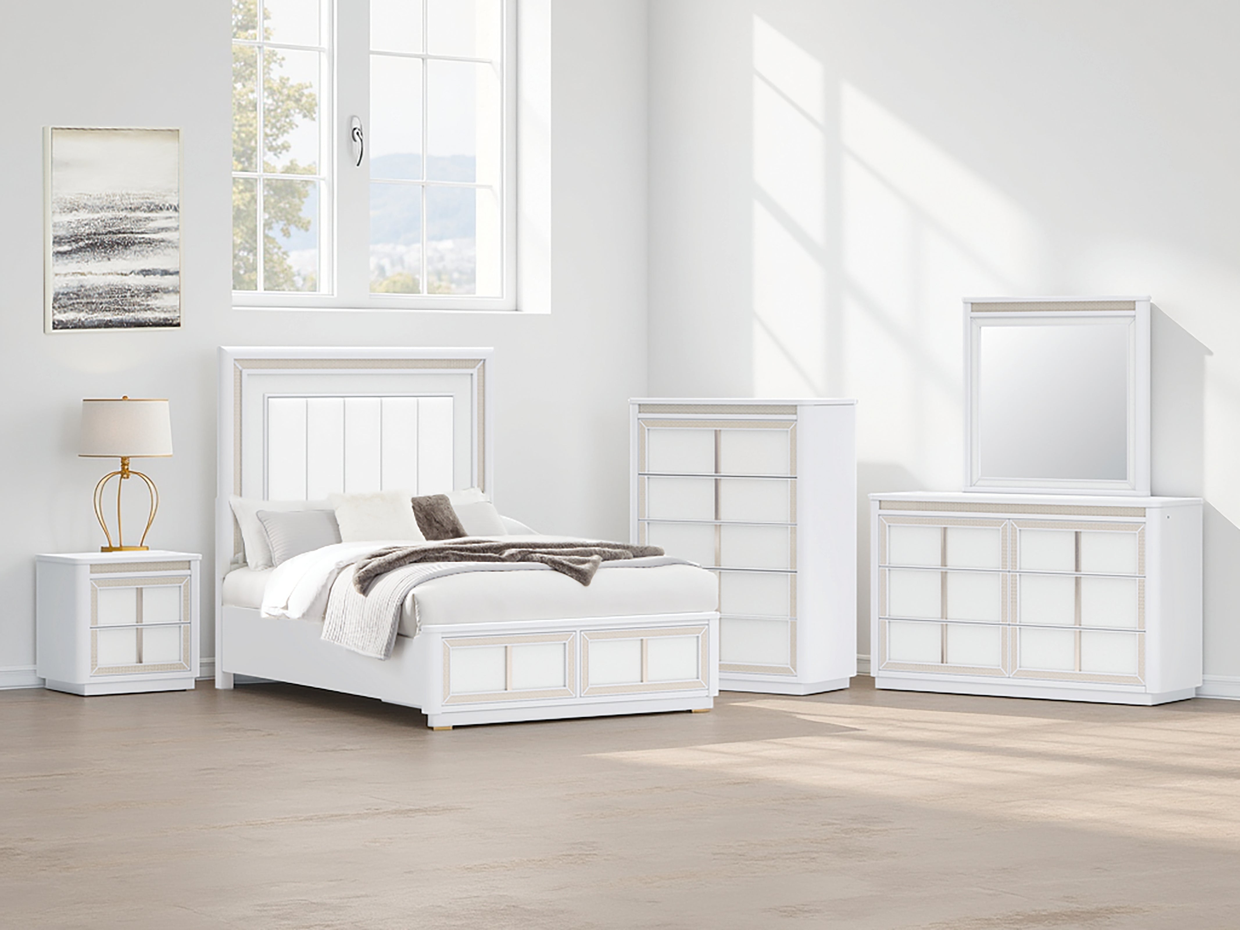 Warmstead Furniture - Ashley Furniture - Chalanna Bedroom - Dresser and Mirror / White - B822B1