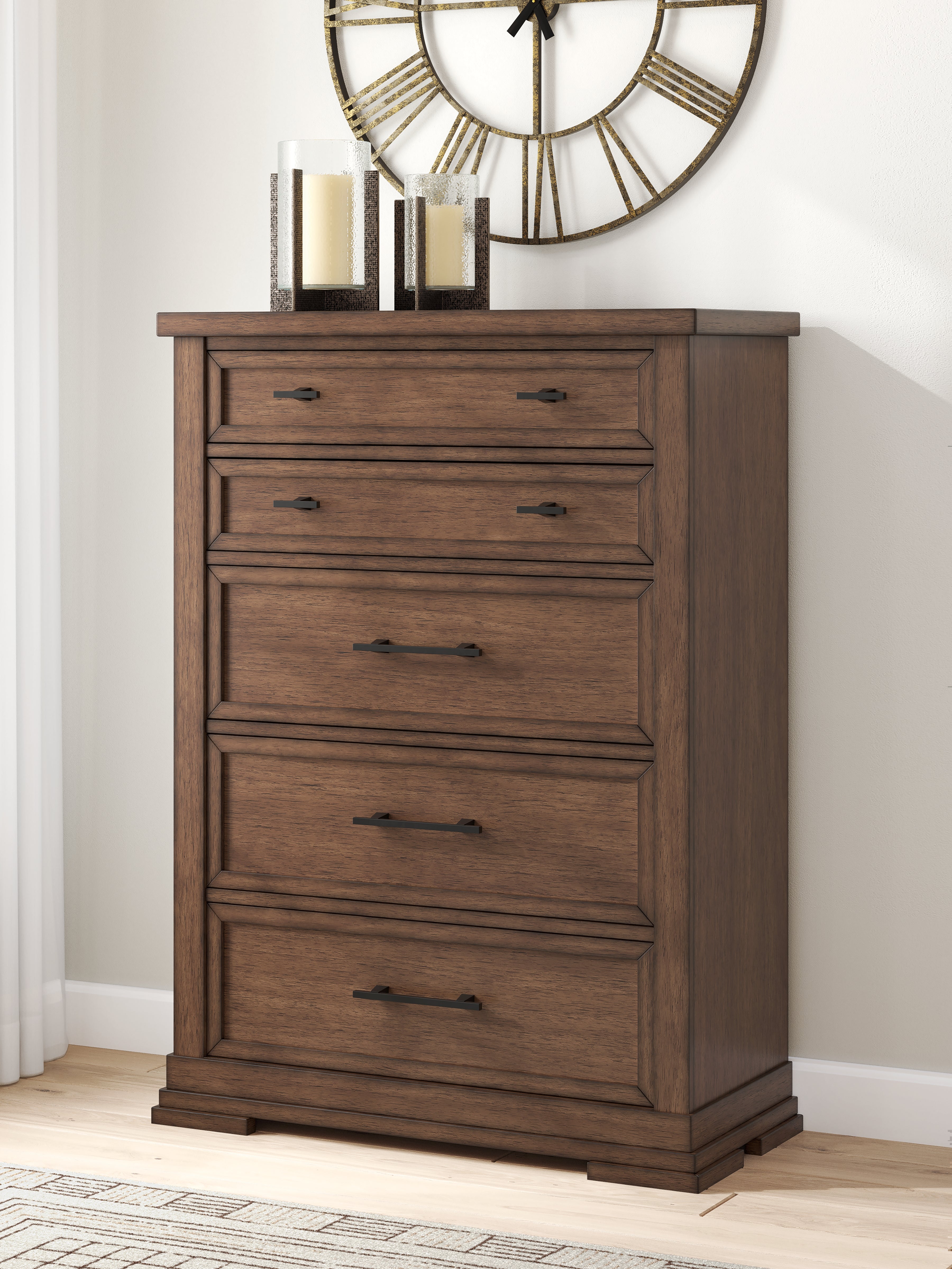 Warmstead Furniture - Ashley Furniture - Taffenbrook Bedroom - California King Panel Storage Bed / Medium Brown - B849B5