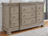 Warmstead Furniture - Ashley Furniture - Lexorne Bedroom - Three Drawer Night Stand / Gray - B924-93
