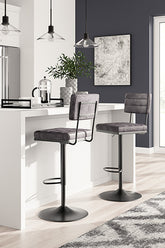 Warmstead Furniture - Ashley Furniture - Strumford Dining Room - Bar Height Bar Stool (Set of 2) / Gray/Black - D119-630X2