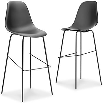 Warmstead Furniture - Ashley Furniture - Forestead Dining Room - Bar Height Bar Stool (Set of 2) / Black - D130-130X2