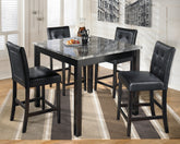 Warmstead Furniture - Ashley Furniture - Maysville Dining Room - Square Counter TBL Set (5/CN) / Black - D154-223