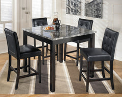 Warmstead Furniture - Ashley Furniture - Maysville Dining Room - Square Counter TBL Set (5/CN) / Black - D154-223