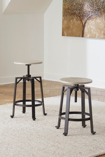 Warmstead Furniture - Ashley Furniture - Karisslyn Dining Room - Counter Height Stool (Set of 2) / Whitewash/Black - D336-024X2