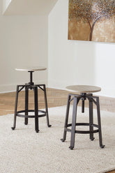 Warmstead Furniture - Ashley Furniture - Karisslyn Dining Room - Counter Height Stool (Set of 2) / Whitewash/Black - D336-024X2