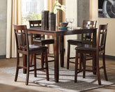 Warmstead Furniture - Ashley Furniture - Bennox Dining Room - DRM Counter Table Set (5/CN) / Brown - D384-223