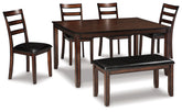 Warmstead Furniture - Ashley Furniture - Coviar Dining Room - DRM Counter Table Set (5/CN) / Brown - D385-223