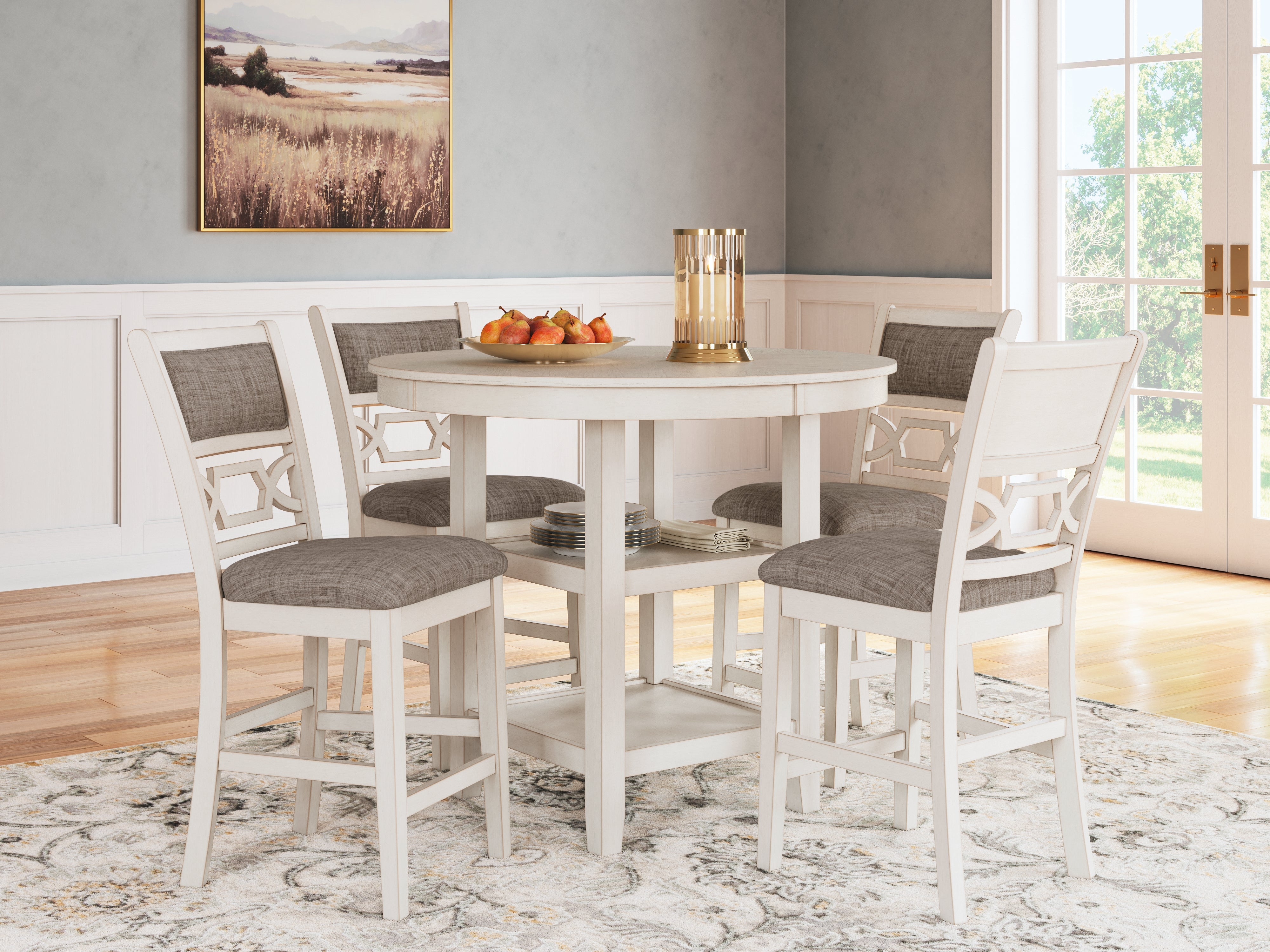Warmstead Furniture - Ashley Furniture - Erinberg Dining Room - Dining Room Table Set (6/CN) / Antique White - D423-325