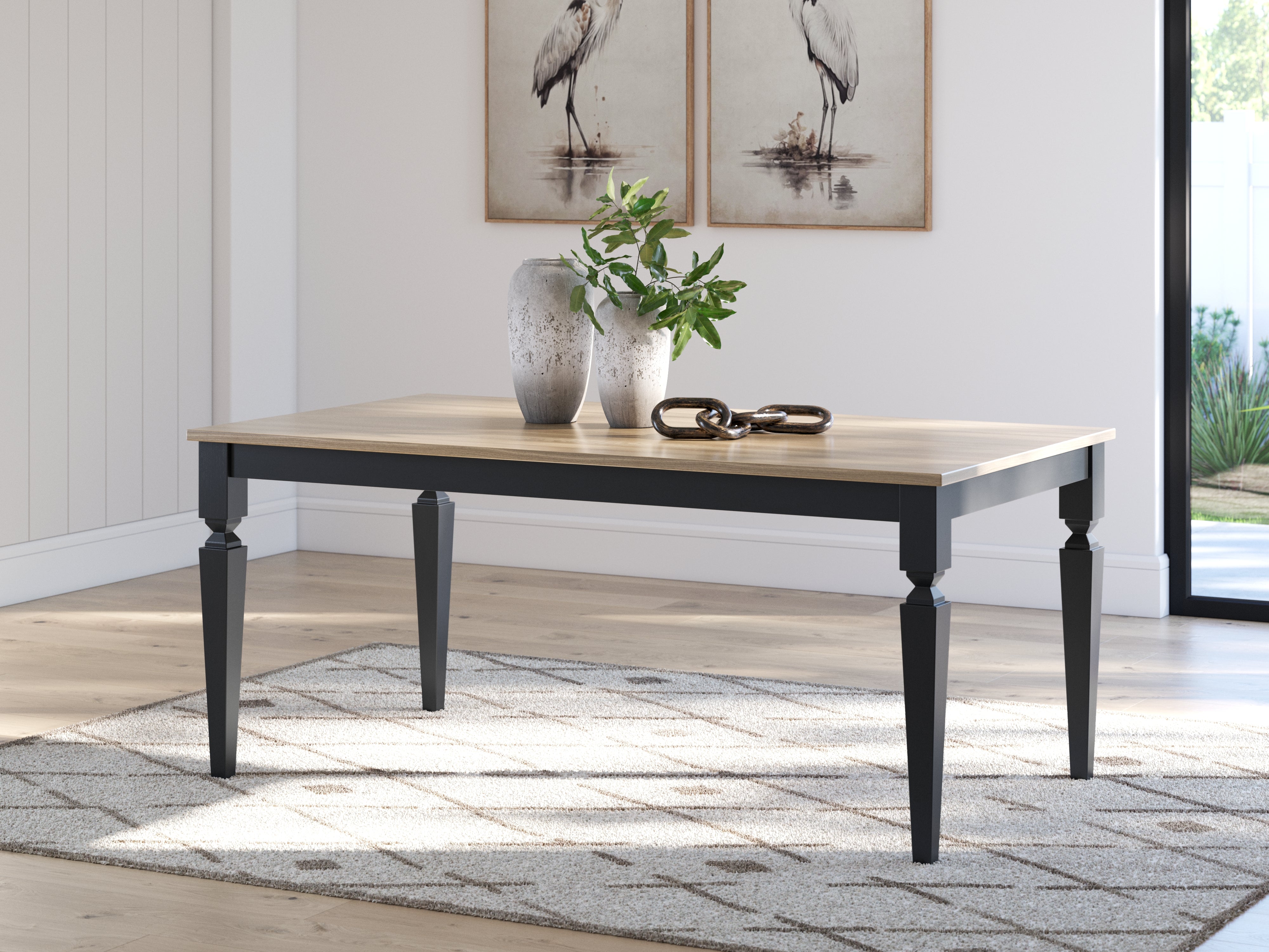 Warmstead Furniture - Ashley Furniture - Brenkerton Dining Table - Rectangular Dining Room Table / Grayish Brown/Black - PCD591-25