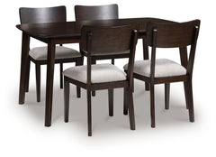 Warmstead Furniture - Ashley Furniture - Mallenette Dining Table and 4 Chairs (Set of 5) - Dining Room Table Set (5/CN) / Merlot - PCD607-225