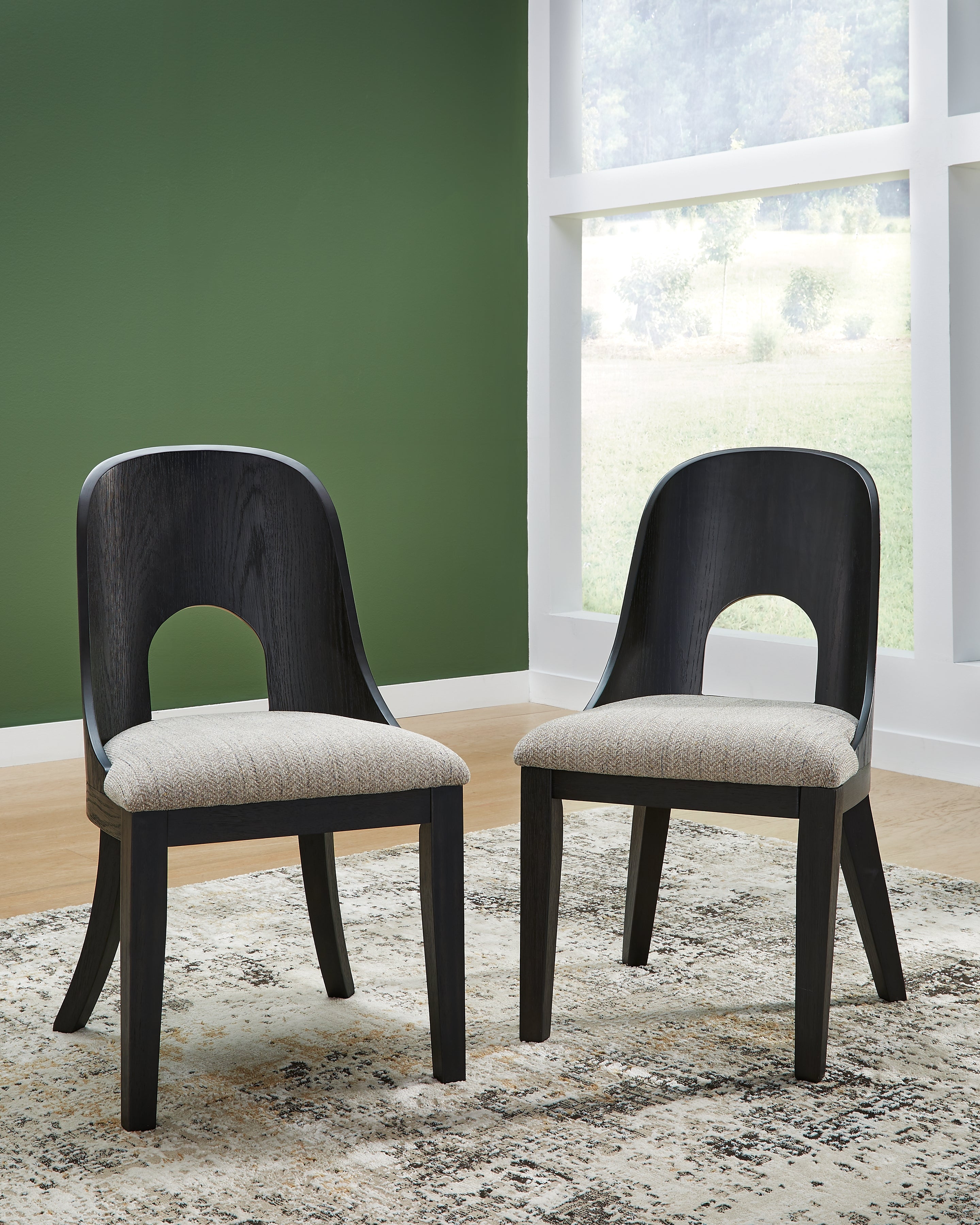 Warmstead Furniture - Ashley Furniture - Rowanbeck Dining Room - Dining Chair (Set of 2) / Black - D821-01X2