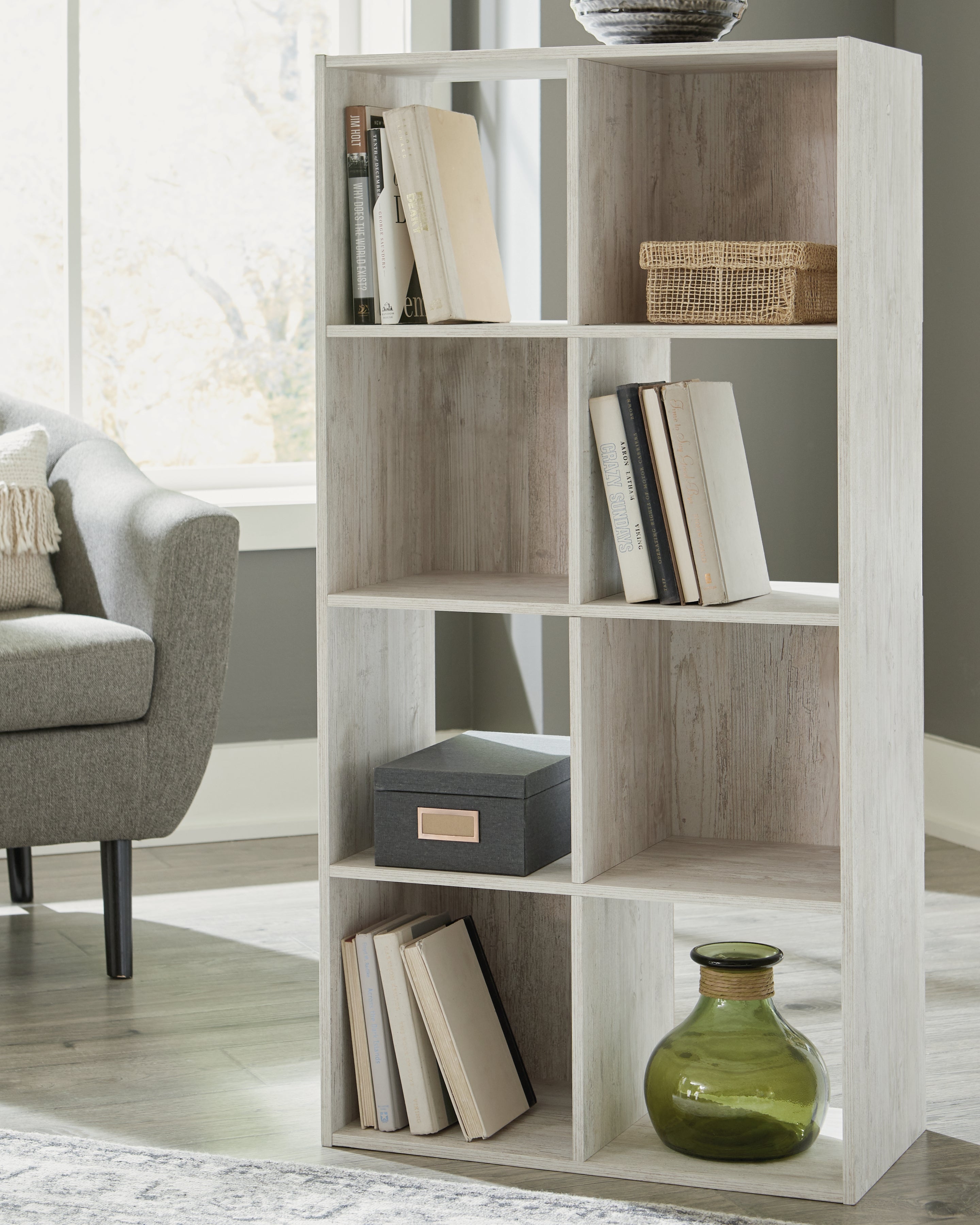 Warmstead Furniture - Ashley Furniture - Paxberry Eight Cube Organizer - Eight Cube Organizer / Whitewash - EA1811-4X2
