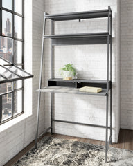 Warmstead Furniture - Ashley Furniture - Yarlow Office Desk - Home Office Desk and Shelf / Black - H215-27