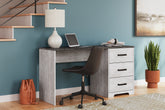 Warmstead Furniture - Ashley Furniture - Shawburn Office Desk - Home Office Desk / White/Dark Charcoal Gray - H4121-34