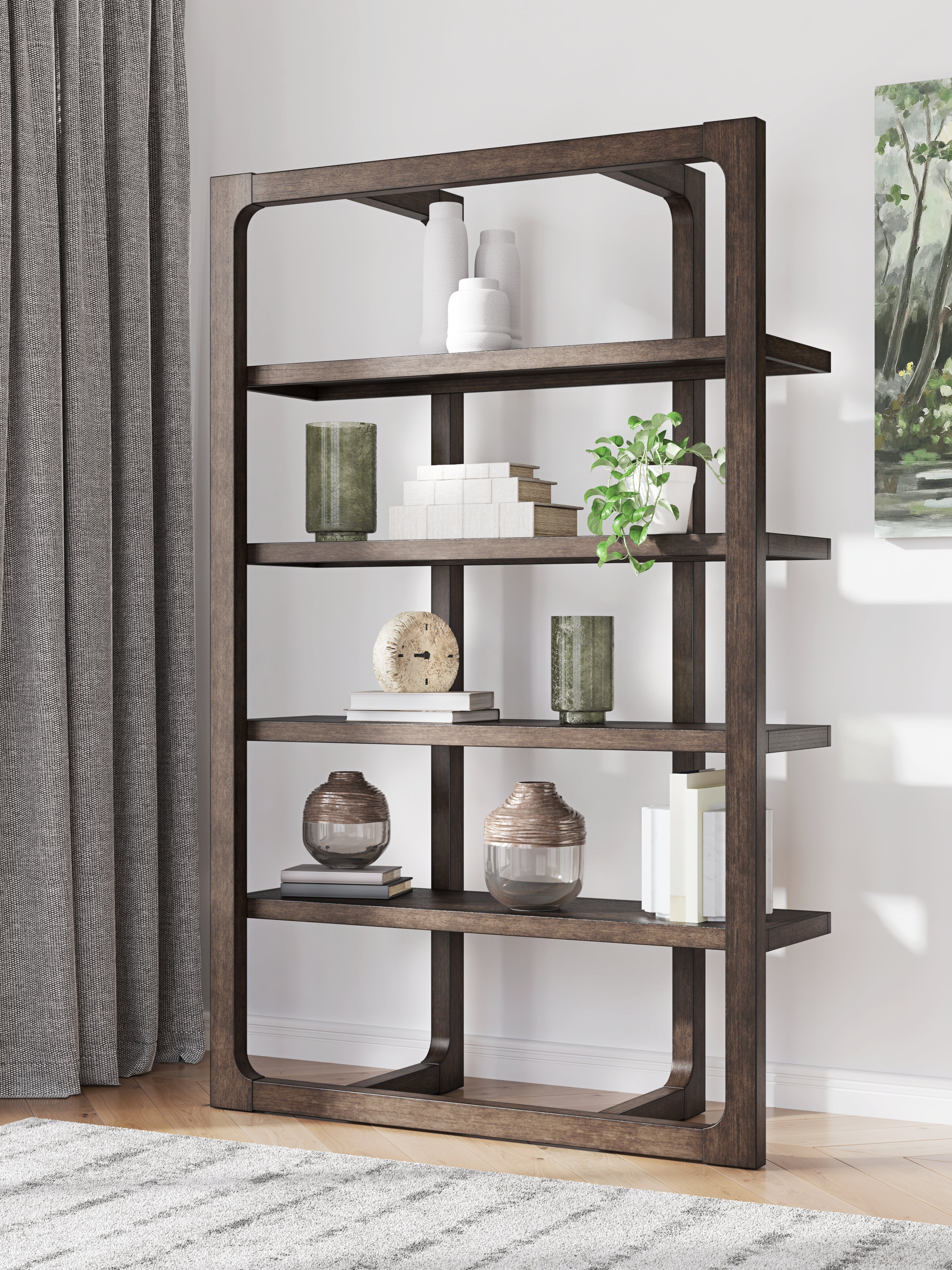 Warmstead Furniture - Ashley Furniture - Breckington Bookcase - Bookcase / Dark Brown - H556-70