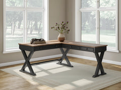 Warmstead Furniture - Ashley Furniture - Wildenauer Office Desk - Home Office Desk / Brown/Black - H664H2