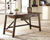 Warmstead Furniture - Ashley Furniture - Baldridge Office Desk - Home Office Large Leg Desk / Rustic Brown - H675-44