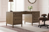 Warmstead Furniture - Ashley Furniture - Roanhowe Office Desk - Home Office Desk / Brown - H769-21