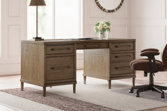 Warmstead Furniture - Ashley Furniture - Roanhowe Office Desk - Home Office Desk / Brown - H769-21