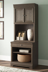 Warmstead Furniture - Ashley Furniture - Janismore Bookcase - Bookcase / Weathered Gray - H776H7