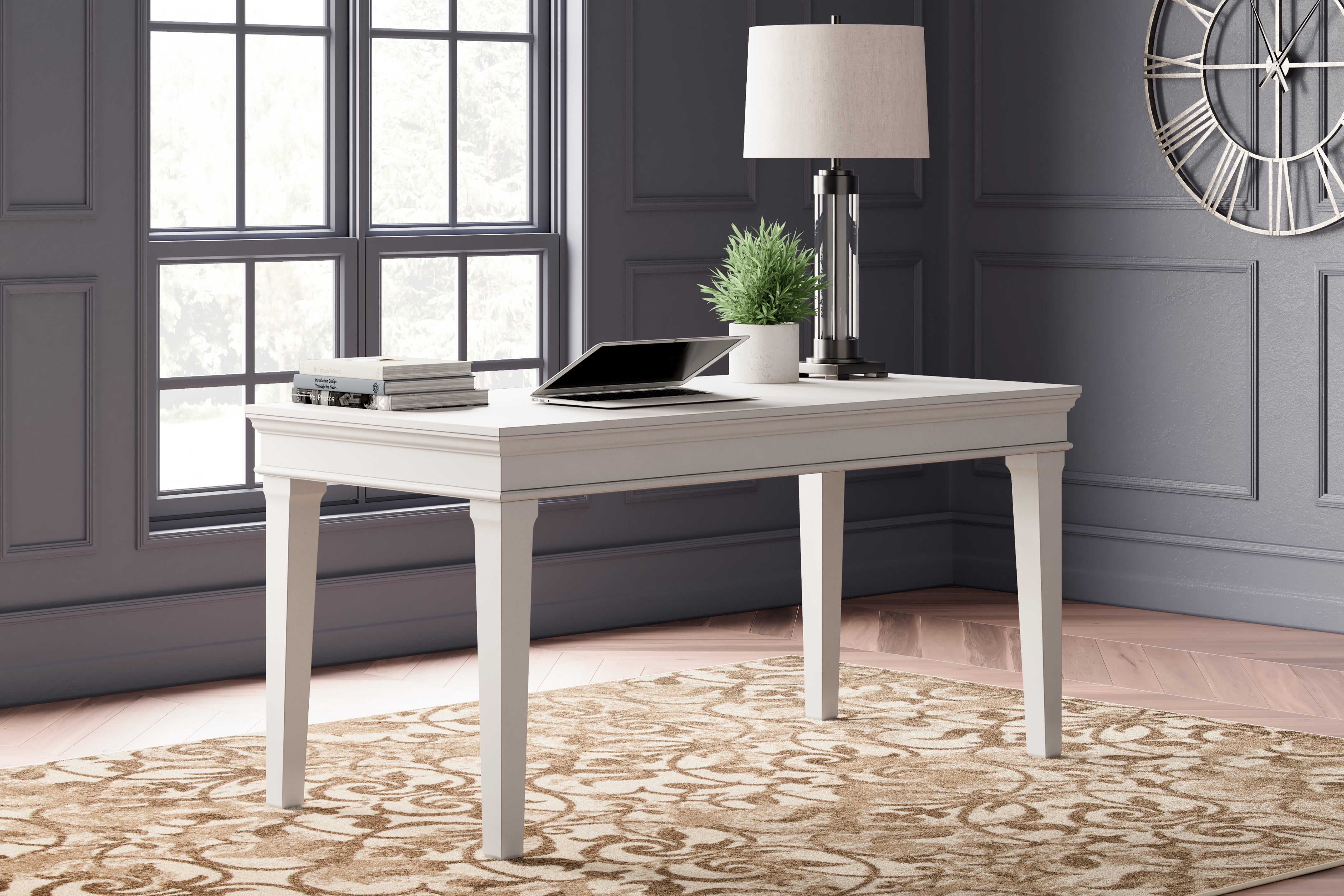 Warmstead Furniture - Ashley Furniture - Kanwyn Office Desk - Home Office Desk / Whitewash - H777-44