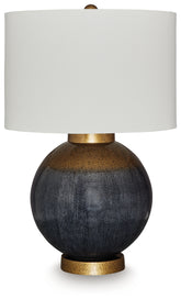Warmstead Furniture - Ashley Furniture - Adara Lighting - Metal Table Lamp (1/CN) / Blue/Gold Finish - L207564