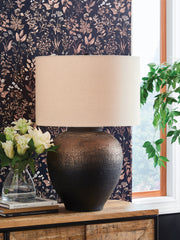 Warmstead Furniture - Ashley Furniture - Newgerhard Lighting - Metal Table Lamp (1/CN) / Brown/Black - L207644