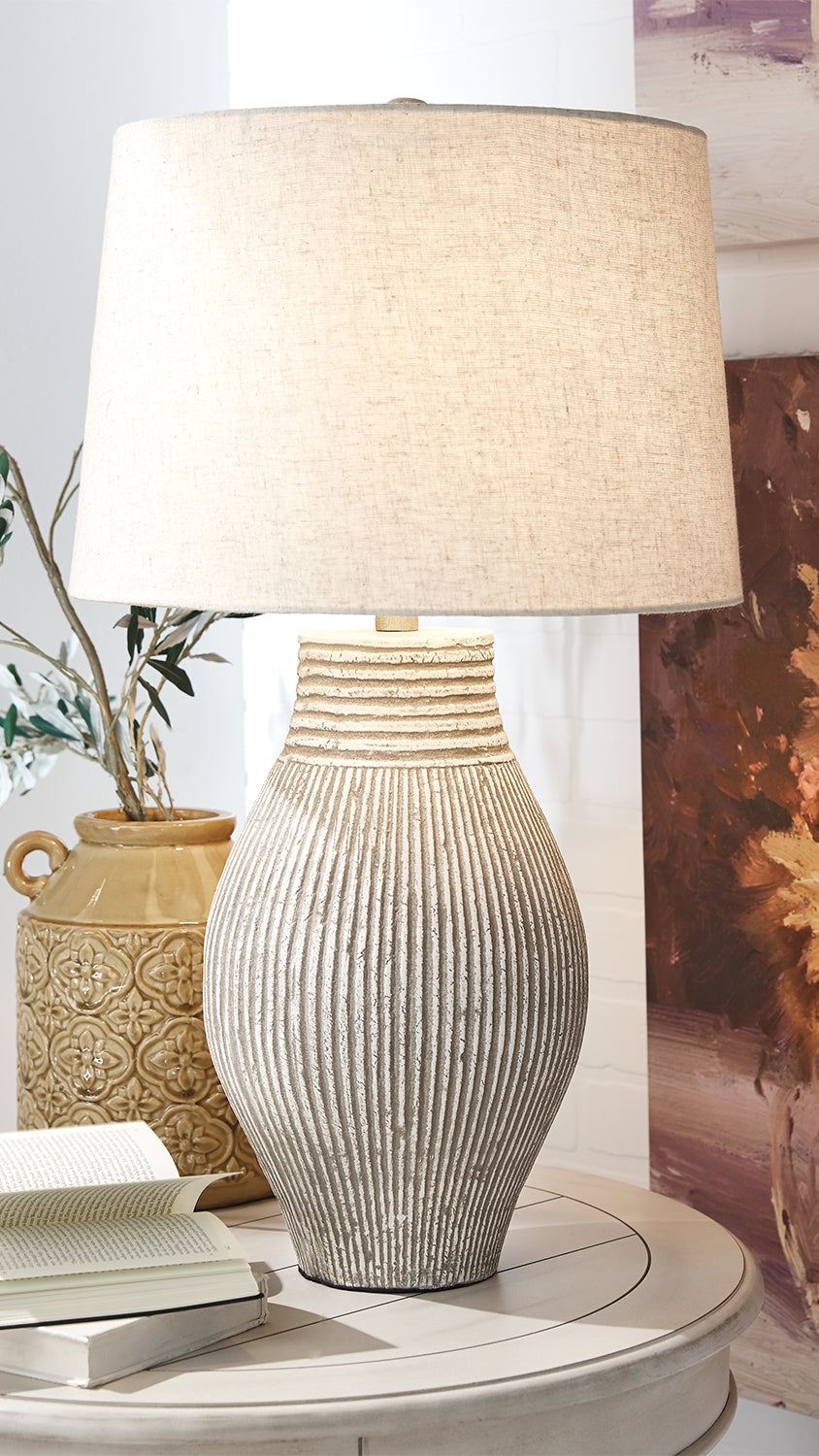 Warmstead Furniture - Ashley Furniture - Layal Lighting - Table Lamp (Set of 2) / Beige - L235634X2