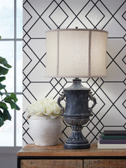 Warmstead Furniture - Ashley Furniture - Morvanford Lighting - Poly Table Lamp (1/CN) / Antique Black - L235834