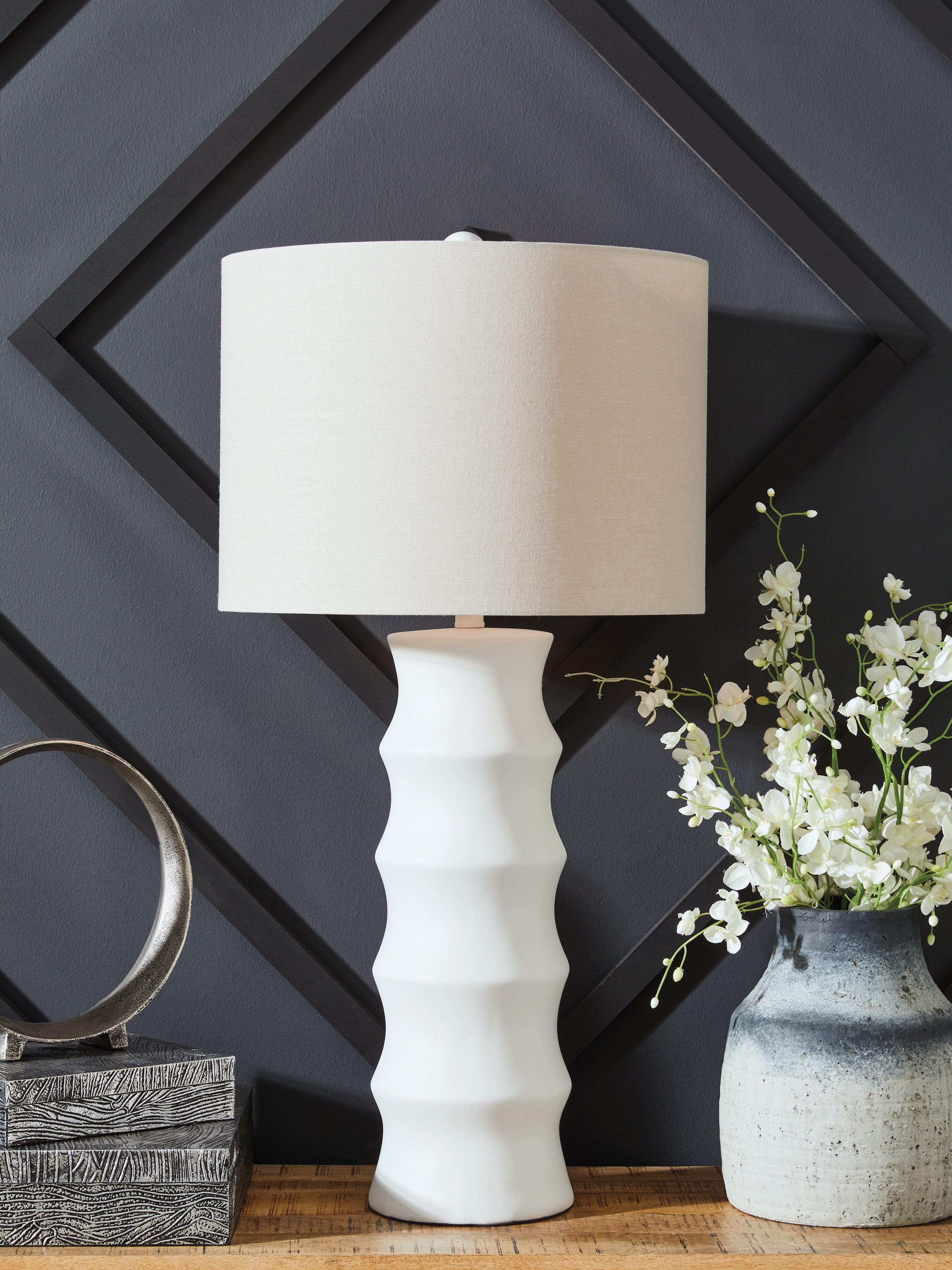 Warmstead Furniture - Ashley Furniture - Veraleigh Lighting - Poly Table Lamp (1/CN) / White - L235854