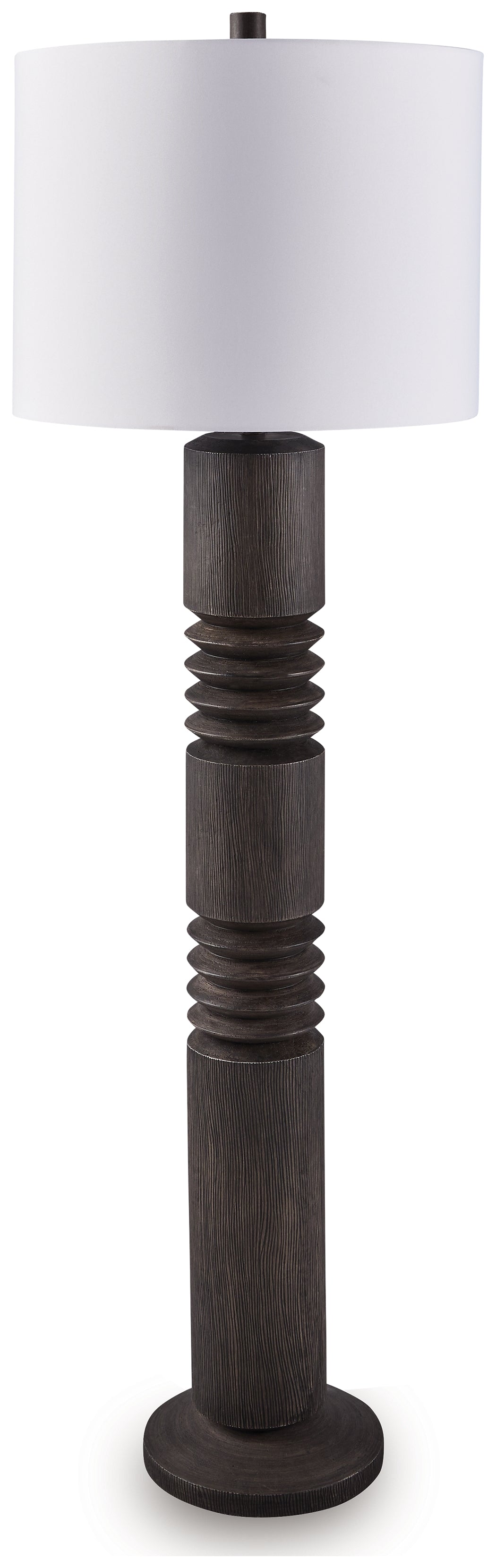 Warmstead Furniture - Ashley Furniture - Fainwell Lighting - Poly Floor Lamp (1/CN) / Distressed Black - L235861