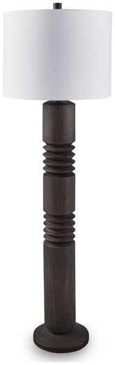 Warmstead Furniture - Ashley Furniture - Fainwell Lighting - Poly Floor Lamp (1/CN) / Distressed Black - L235861