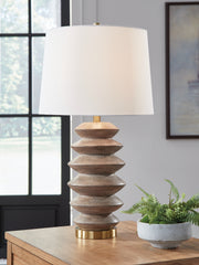 Warmstead Furniture - Ashley Furniture - Jyllyard Lighting - Poly Table Lamp (1/CN) / Brown/Gold Finish - L235944